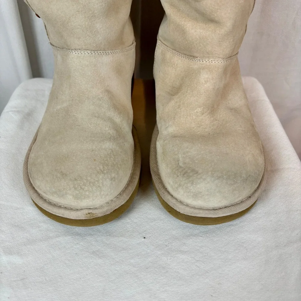 UGG Australia Sunburst Tall Suede Shearling Boots Sand 5163 Womens 8